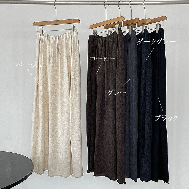 【ボトムス】ハイセンス ニットスカート レディース ウエストゴム 細見えムード感ロングスカート【JZシリーズ】