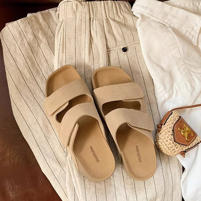 【シューズ】夏 厚底 ダブルマジックテープ 外履き対応 ビルケンサンダル