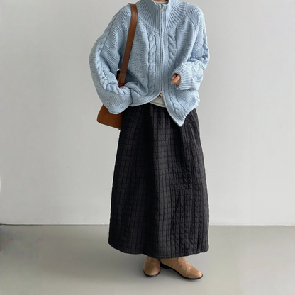 【ボトムス】ウエストゴム コットン風  厚手 バルーンスカート【JZシリーズ】