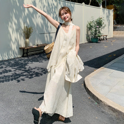 2点セット！【セットアップ】フレンチ エレガント レースシャツ＋キャミワンピースセット レディース 春夏秋 甘めスタイル ユニークで美しい 2点セット【JZシリーズ】