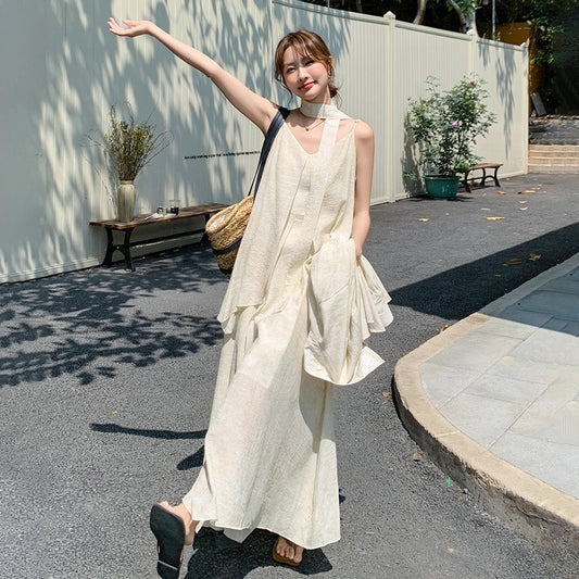 2点セット！【セットアップ】フレンチ エレガント レースシャツ＋キャミワンピースセット レディース 春夏秋 甘めスタイル ユニークで美しい 2点セット【JZシリーズ】