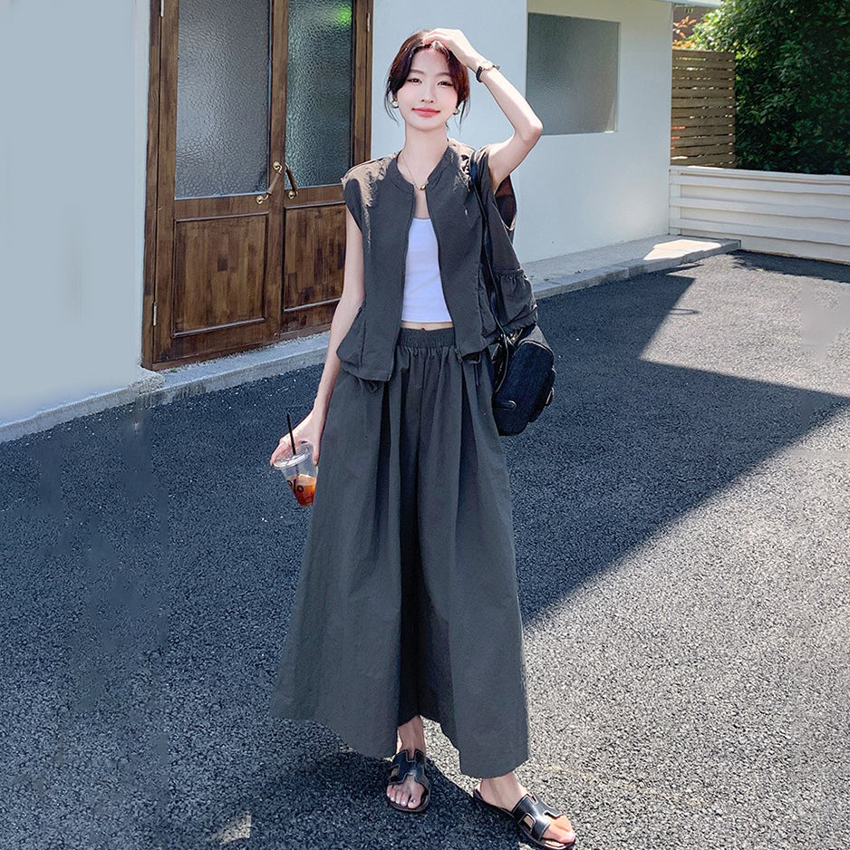 2点セット！【セットアップ】夏 カジュアルノースリーブトップス