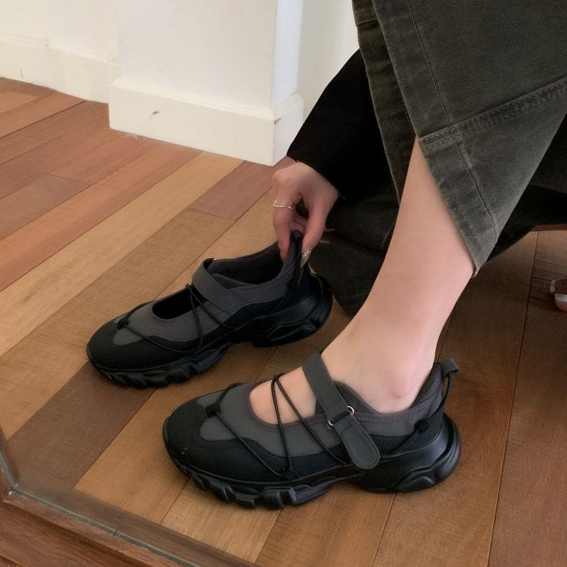 【シューズ】プラットフォームシューズ ラウンドトゥ 厚底 スポーツ パンプス/スニーカー