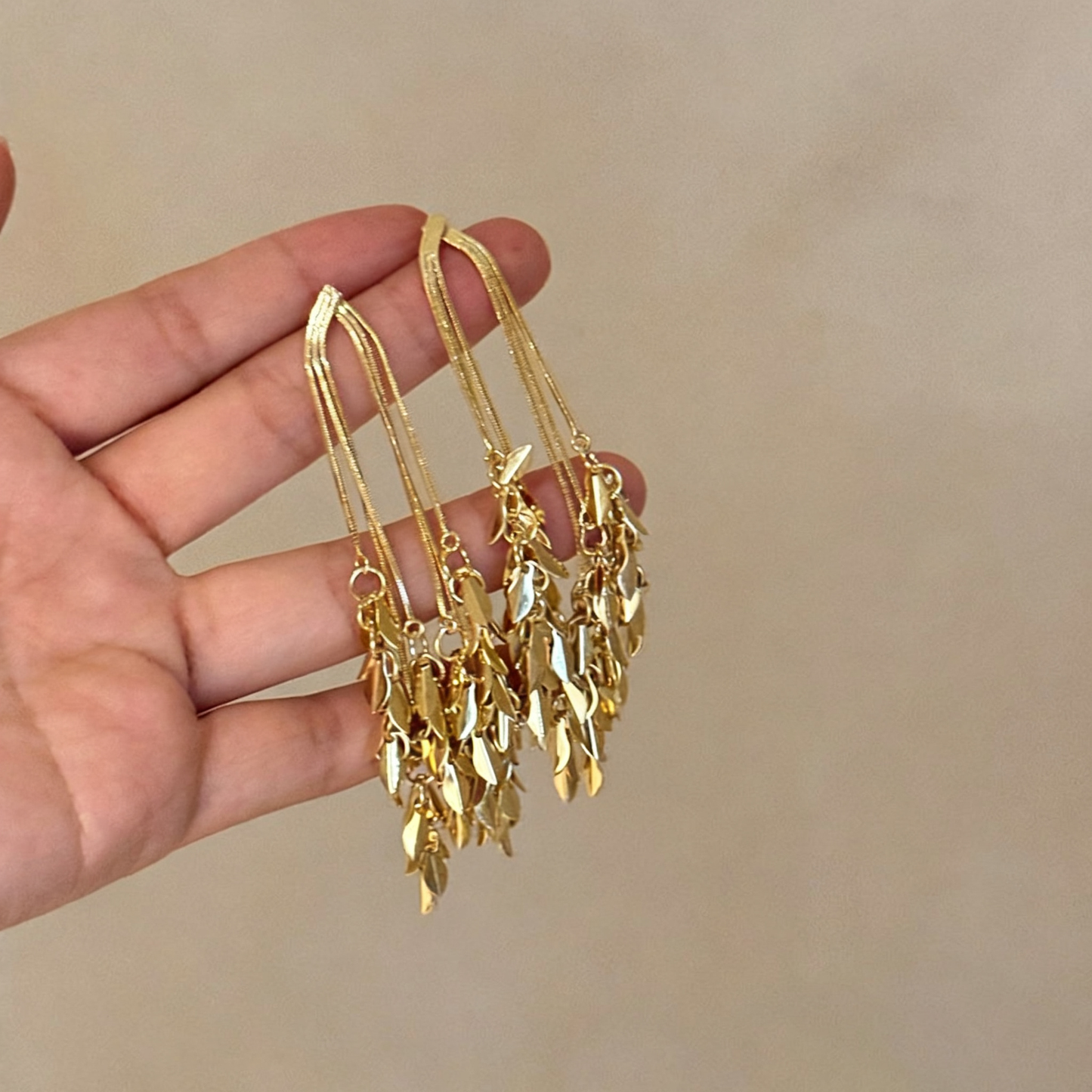 【グッズ】小麦モチーフフリンジピアス レディース大ぶり シルバーポスト 個性派 高見えアクセサリー