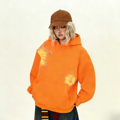 【トップス】花柄 パーカー レディース ゆったり ユニセックス アメリカンストリート レイジースタイル【FCシリーズ】