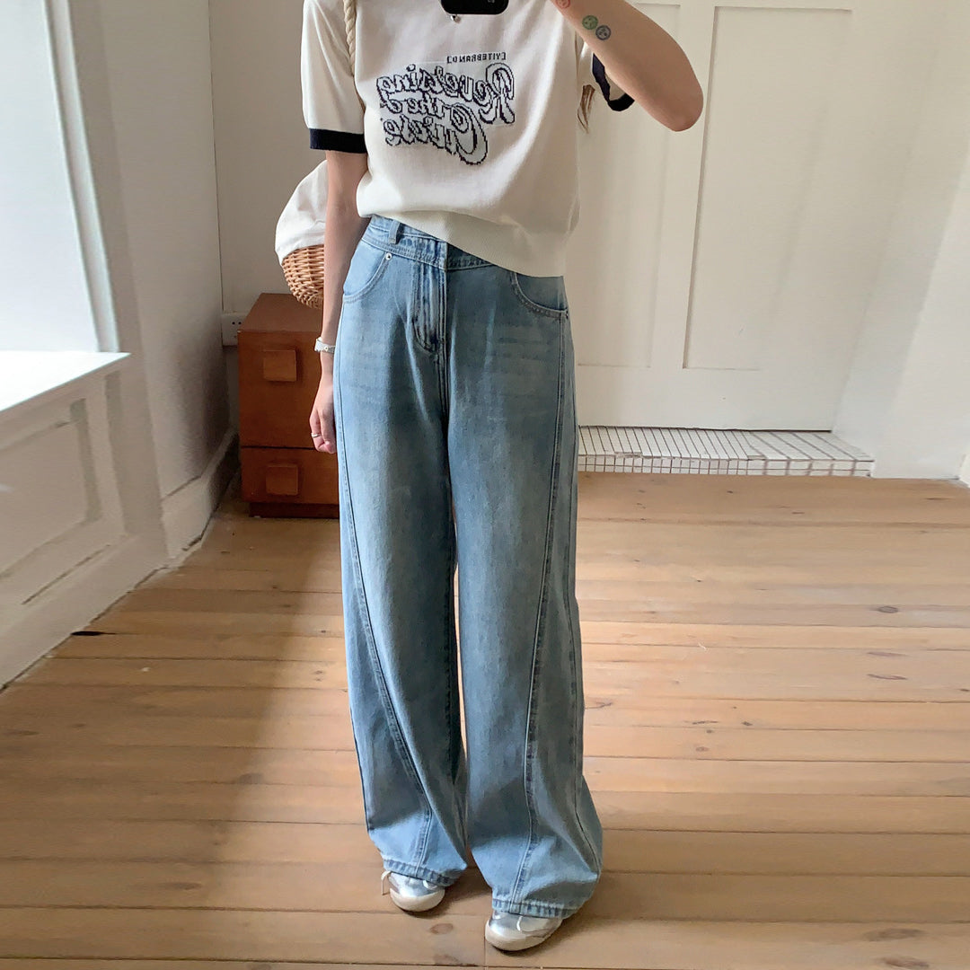 【24AW】【ボトムス】 デニム レトロ ハイウエスト パンツ