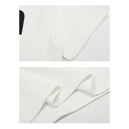 【トップス】カジュアル ロゴプリント クロップドショルダー 半袖Tシャツ【FCシリーズ】