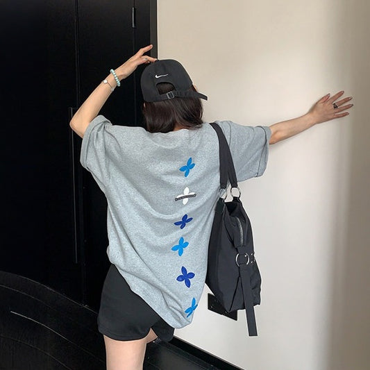 【トップス】アメリカンレトロ パッチ刺繍 コットンTシャツ 【FCシリーズ】