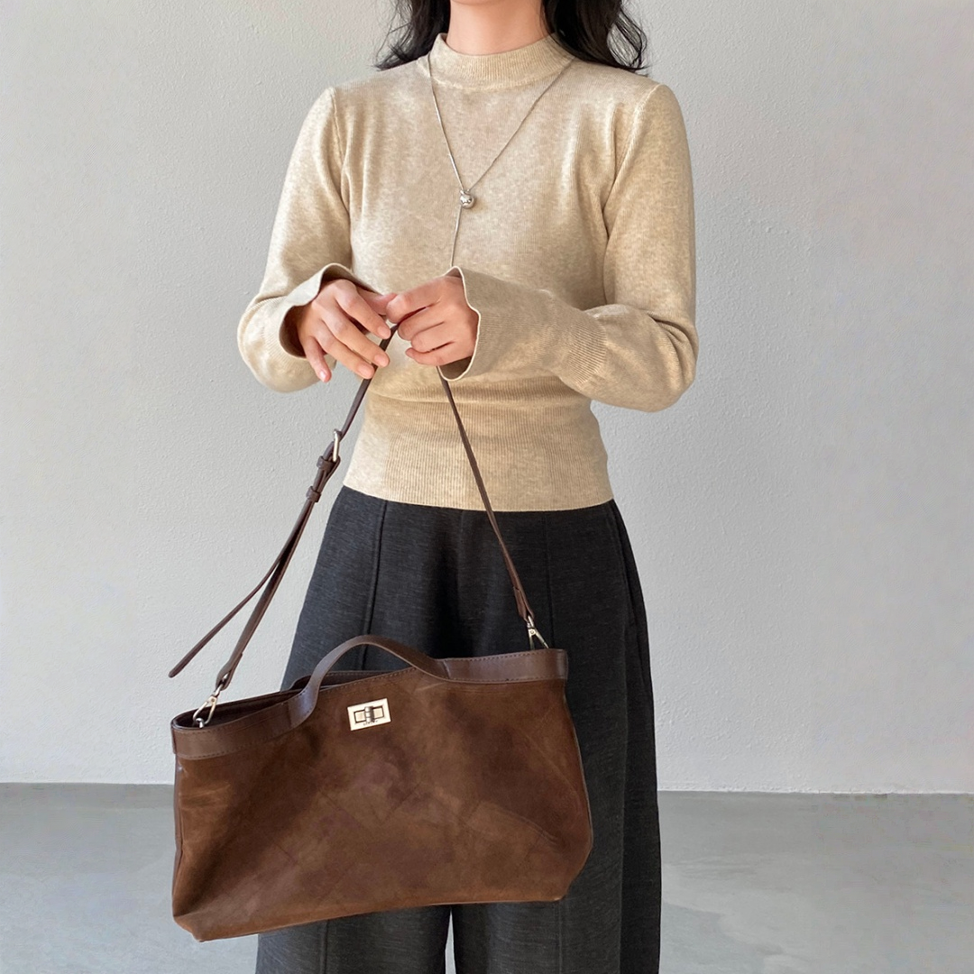 【トップス】ハイネック 春 秋 冬 ウエストマーク 着痩せ効果 ニット セーター 【JZシリーズ】