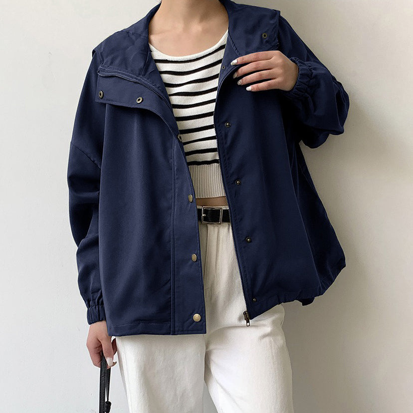 【24AW】【アウター】6color シンプル ルーズ 無地 レジャー ジャケット