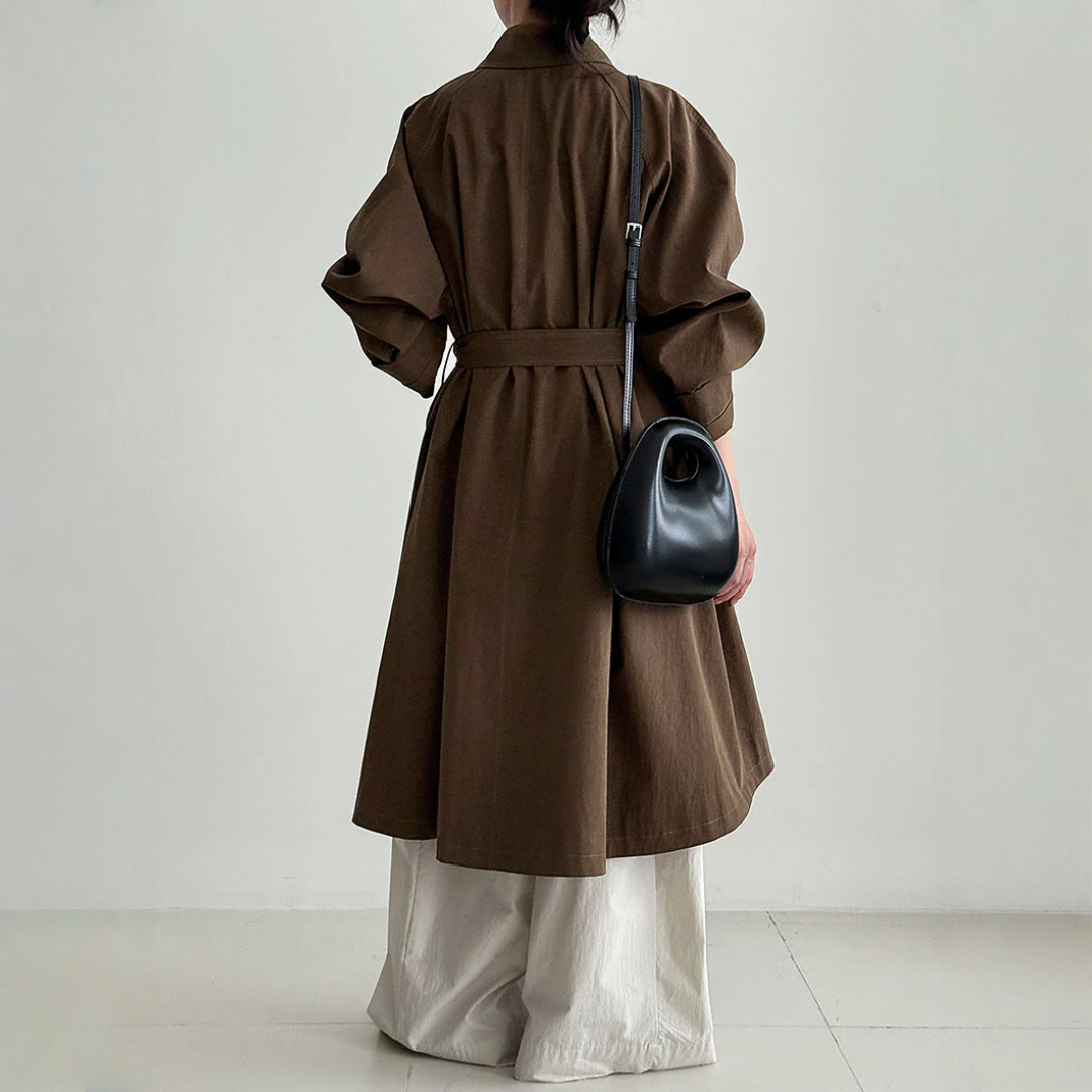 【アウター】春 秋 ベルト付き エレガント オードリーヘップバーン風 トレンチ コート 【JZシリーズ】