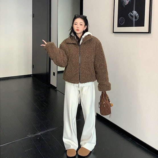 【アウター】ボア ショート丈 春 秋 冬 中綿ジャケット 【FCシリーズ】