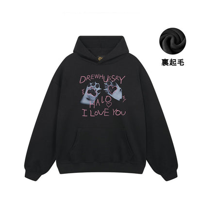 【トップス】🐱猫の肉球プリントスウェット レディース 春秋 オーバーサイズ リラックス ストリート 薄手【FCシリーズ】