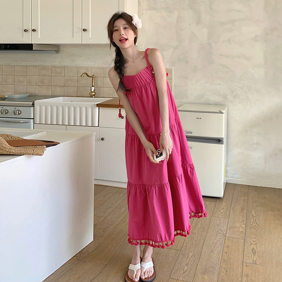 【ワンピース】リゾート風 ファッション エレガンス シェイプアップ ノースリーブキャミソールワンピース【JZシリーズ】