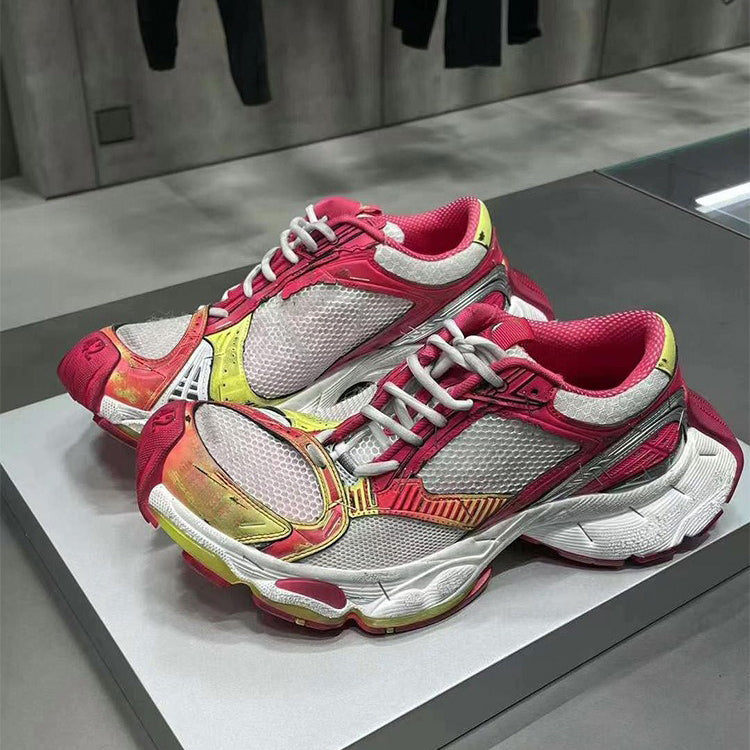 【シューズ】ヴィンテージ風 足元スリム効果 厚底カジュアル スニーカー