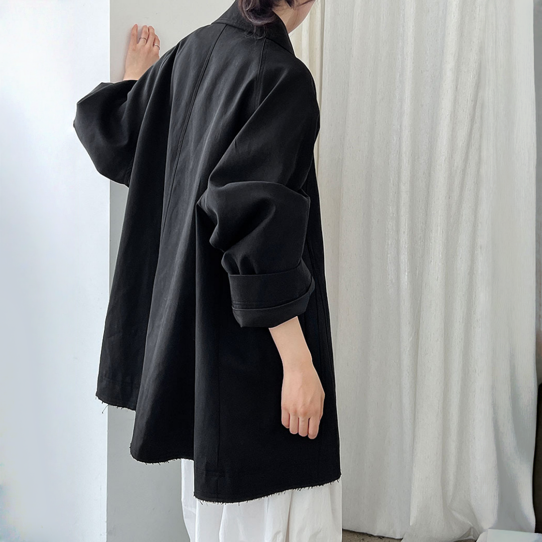 【アウター】春 秋 冬 レトロ カジュアル ダブルフロント 前立て 小柄向け トレンチコート 【SNシリーズ】