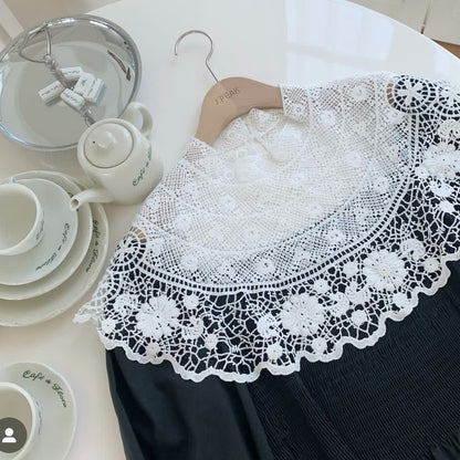 【トップス】春 秋 冬 フレンチ宮廷風 レース 刺繍 ギャザー シャツ 【JZシリーズ】