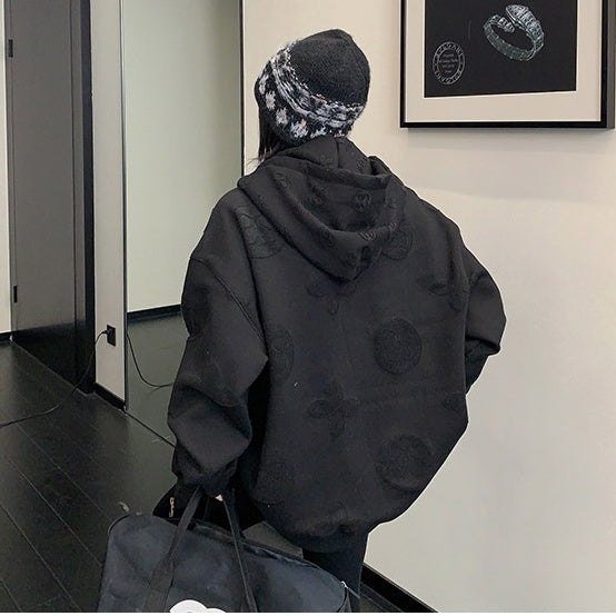 【アウター】フード付き レーザー刺繍 トレンド感 ジャケット 【FCシリーズ】