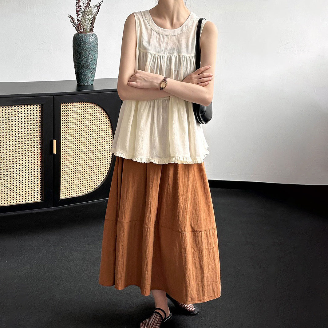 【トップス】夏 カジュアル若見え 独特デザイン ゆったり スリム見せ ノースリーブシャツ【JZシリーズ】