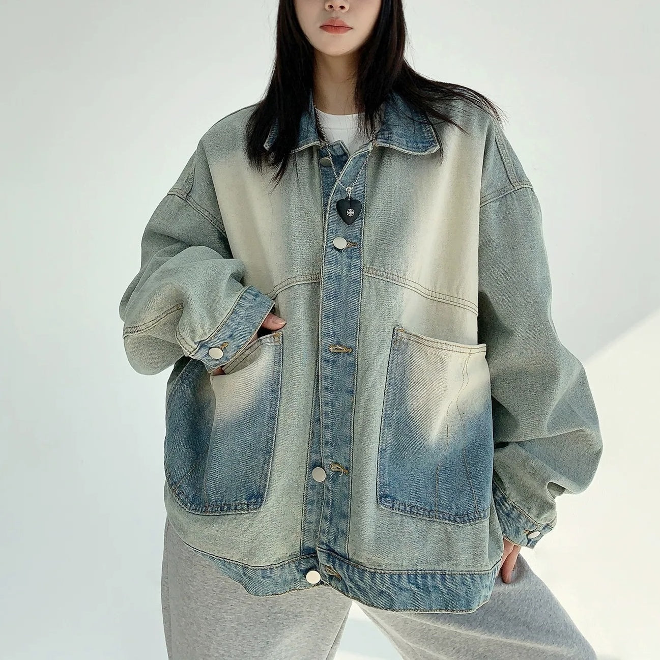 [外套] 復古春秋拉鍊牛仔夾克【FC系列】