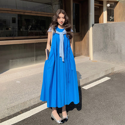 【ワンピース】夏 フレンチロマンチック エレガントデザイン  ノースリーブワンピース