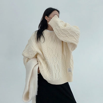 【トップス】春 秋 冬 オーバーシルエット 厚手 クルーネック ヘビーウェイト セーター 【FCシリーズ】