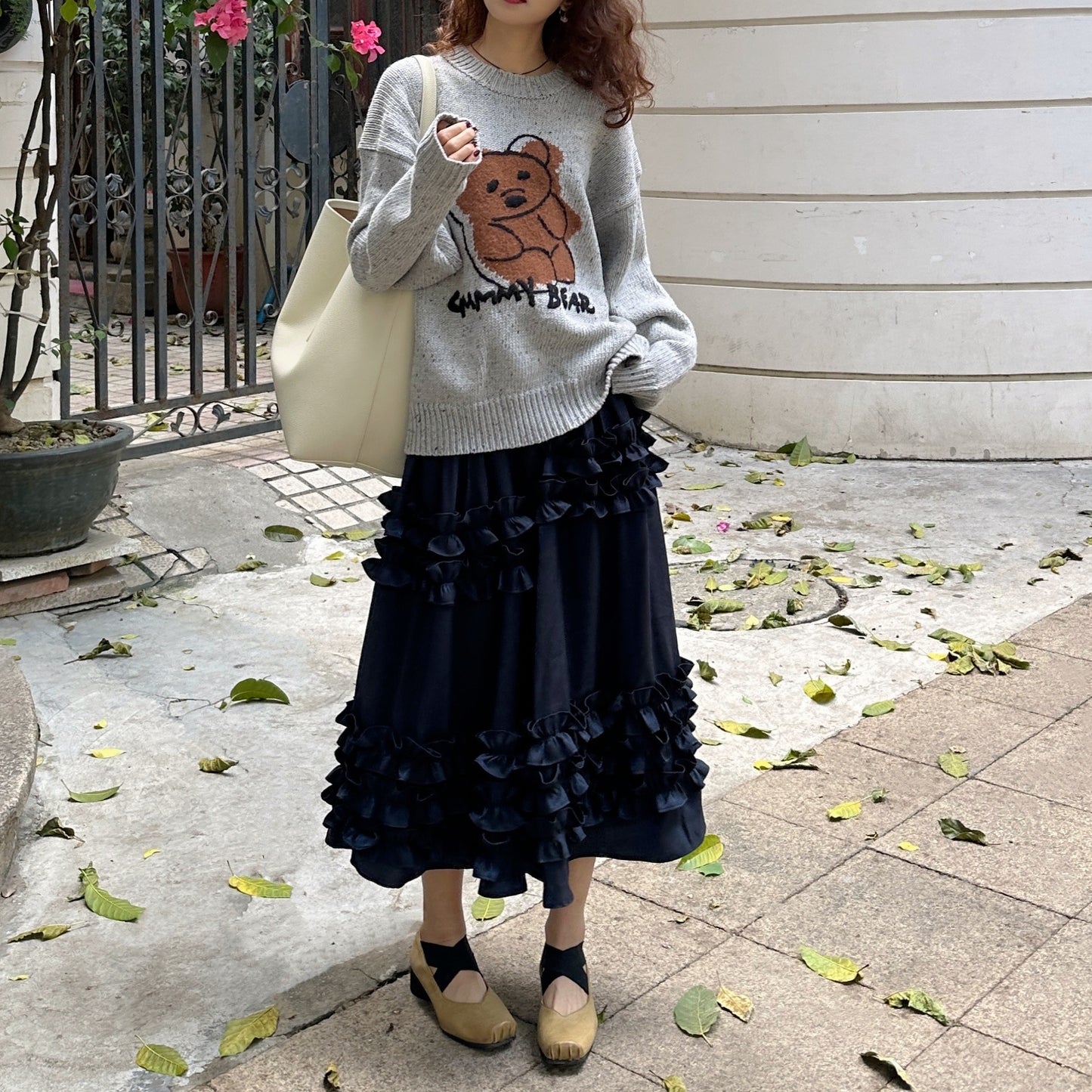 【ボトムス】春 秋 冬 ハイウエスト 層次 レース ケーキスカート 【JZシリーズ】