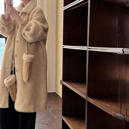 【アウター】春 秋 冬 ボア 手袋付き ムートン風 テーラードカラー コート 【JZシリーズ】