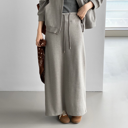 2点セット！【セットアップ】ゆるシルエット セットアップ レディース スタンドカラー トップス+スカート 上下セット【JZシリーズ】