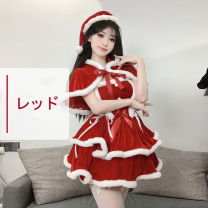 【クリスマス】クリスマスワンピース可愛いキャミドレス 新年パーティー衣装