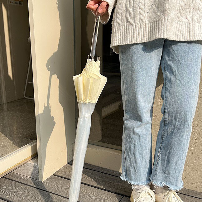 【グッズ】韓国デザインのインス風 透明ビニール傘 ワンタッチ自動開閉