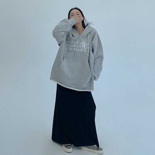 【アウター】春 秋 冬 厚手 オーバーシルエットハーフジップ フード付き パーカー ジャケット 【FCシリーズ】