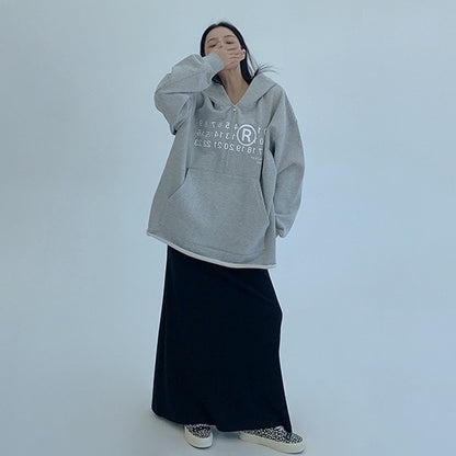 【アウター】春 秋 冬 厚手 オーバーシルエットハーフジップ フード付き パーカー ジャケット 【FCシリーズ】