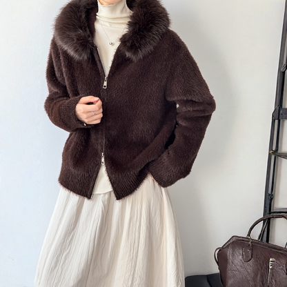 【アウター】春 秋 冬 フード ジップ カーディガン ゆったり 柔らかニット ジャケット 【JZシリーズ】