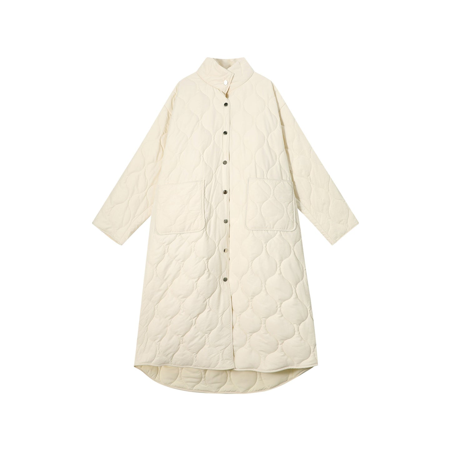 【アウター】ダイヤ柄 ハイネック 中綿ジャケット レディース 秋冬 韓国風 ゆったり あったか ロング丈 綿入れコート【シリーズ】