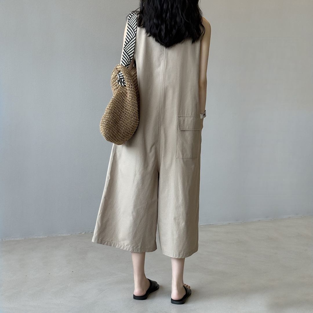 【来年夏再販】【ボトムス】夏 ノースリーブ ルーズ カーゴパンツ 【SNシリーズ】
