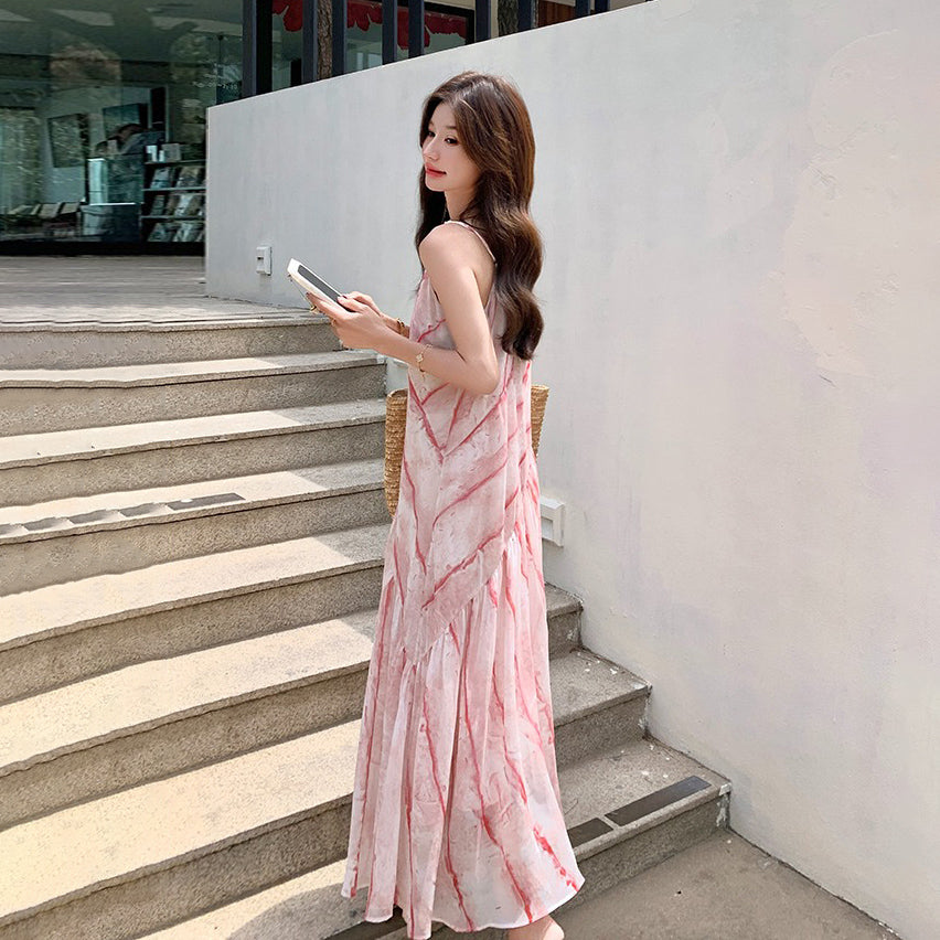 【ワンピース】フレンチ風 夏 エレガンス グラデーション ノースリーブキャミソールワンピース【SHシリーズ】