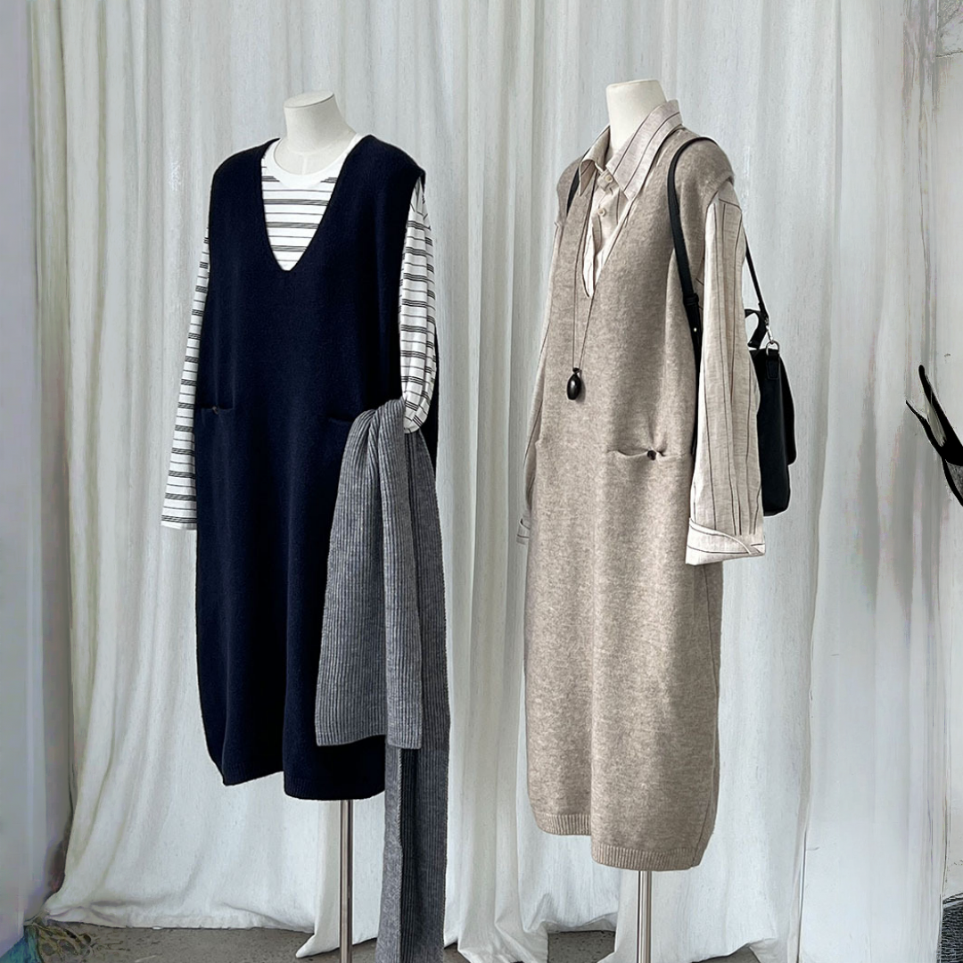 【ワンピース】春 秋 冬 ドレープ感 デザイン風 ベストワンピース 【JZシリーズ】