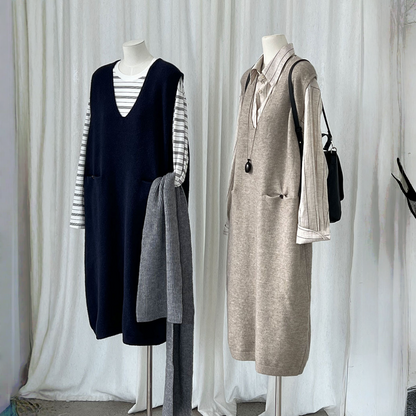 【ワンピース】春 秋 冬 ドレープ感 デザイン風 ベストワンピース 【JZシリーズ】