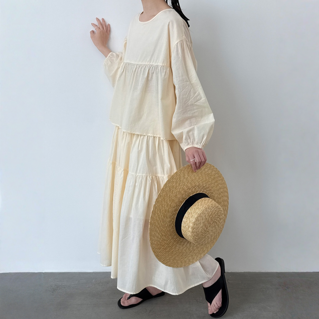 【セットアップ】スウィート ドール風ブラウス + フレアスカート 2点上下セット 【JZシリーズ】