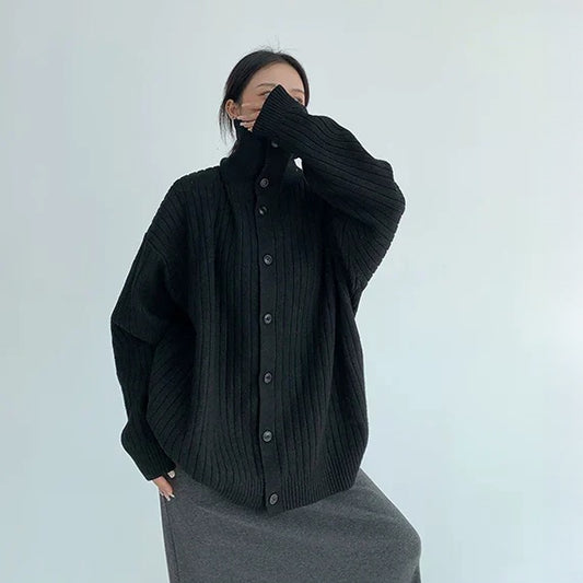 【トップス】スタンドカラー 厚手 ニットカーディガン セーター 【FCシリーズ】