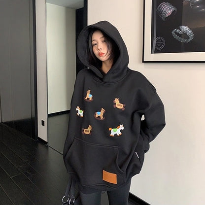 【トップス】 裏起毛 ポニー ポニー フード付き 春 秋 冬 フード付き パーカー 【FCシリーズ】