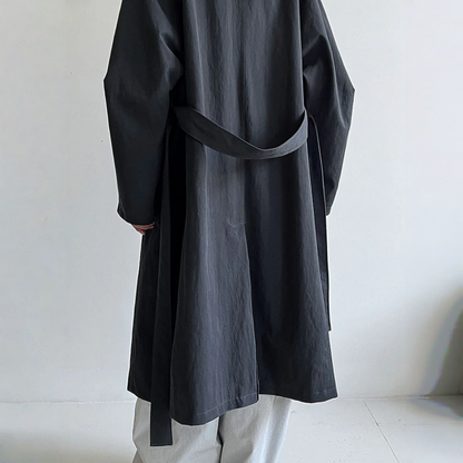 【アウター】春 秋 オーバーシルエット ミディアムロング丈 シングルボタン トレンチコート 【JZシリーズ】