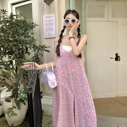 【ボトムス】夏新作 ゆったりカジュアル オーバーサイズ ピンクフラワー ジャンプスーツ【SHシリーズ】