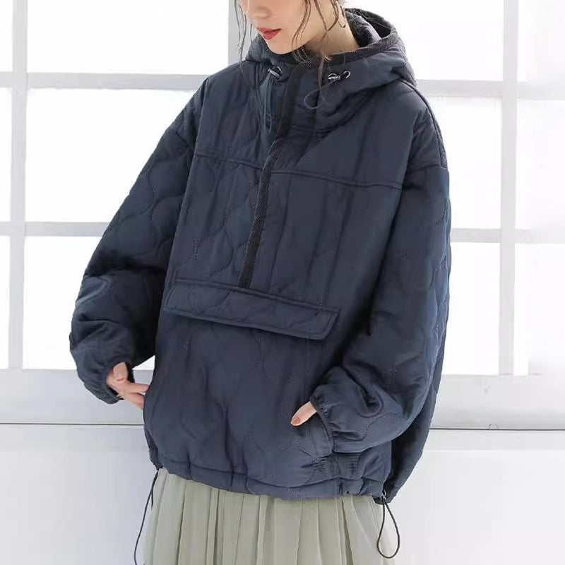 【24AW】【アウター】シンプル ゆったり 着痩せ 新作 長袖 薄手 綿入れコート