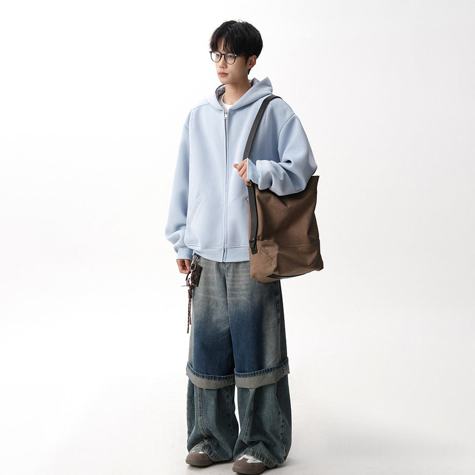 【アウター】アメリカンチェック切り替え フード付きパーカー 男女兼用 春秋 ゆったり ルーズ カジュアル スポーツジャケット【FCシリーズ】