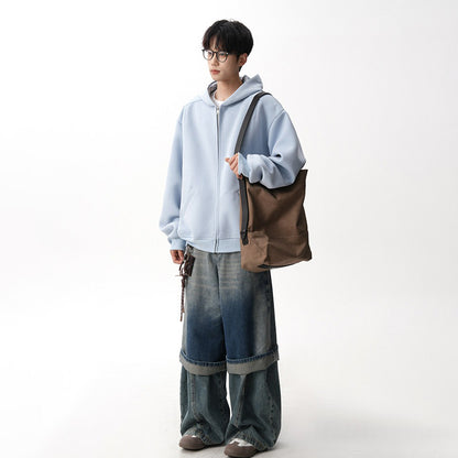 【アウター】アメリカンチェック切り替え フード付きパーカー 男女兼用 春秋 ゆったり ルーズ カジュアル スポーツジャケット【FCシリーズ】