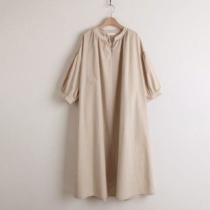 【ワンピース】🌸春夏 新作 韓国風 半袖ワンピース ゆったり ロング丈 バルーンスリーブ カジュアル レディース【JZシリーズ】