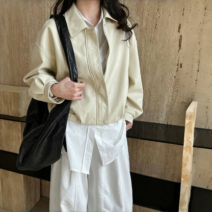 【アウター】春 秋 高見え PUレザー ファッショナブルでカジュアル ジャケット  【JZシリーズ】