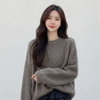 【セットアップ】高級感 ラウンドネック セーター + 花柄 スカート 2点上下セット 【JZシリーズ】